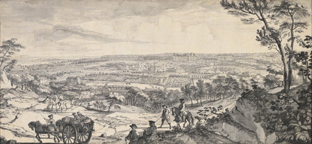 View of the village and the castle of Meudon