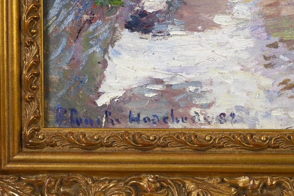 Route de campagne enneigée, le Val près de Giverny