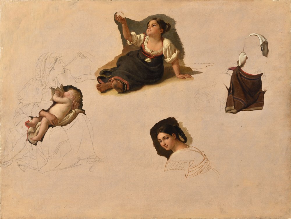 Quatre études de femmes et enfants