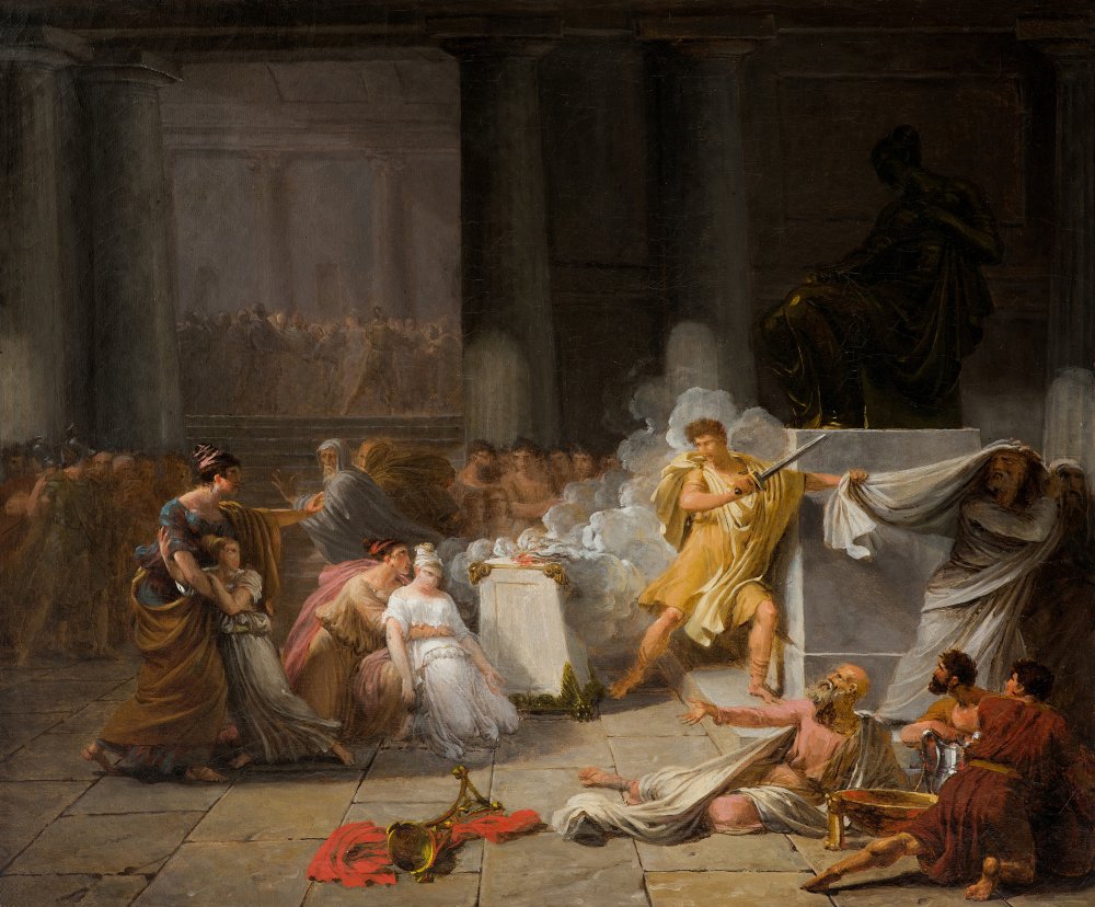 The sacrifice of a vestal in a temple