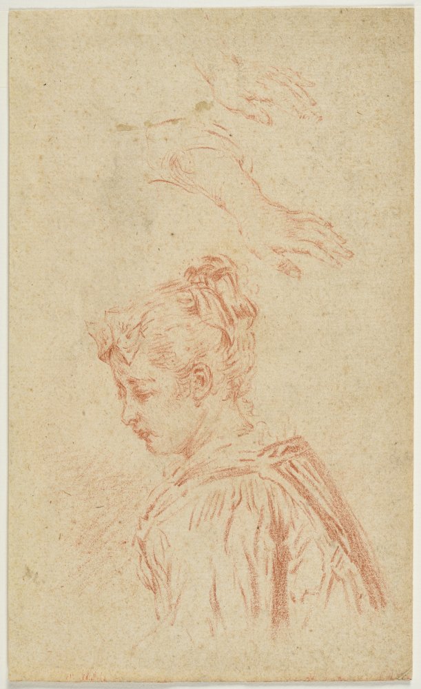 Study of a Young Woman in Profile and Two Studies of Hands