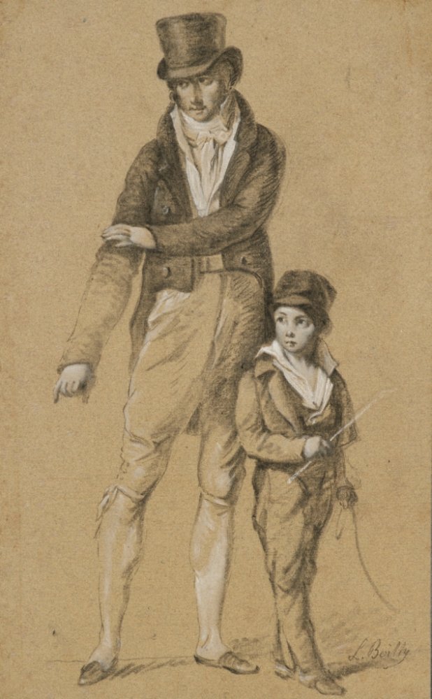 Young Woman with her Daughter, Young Man with his Son