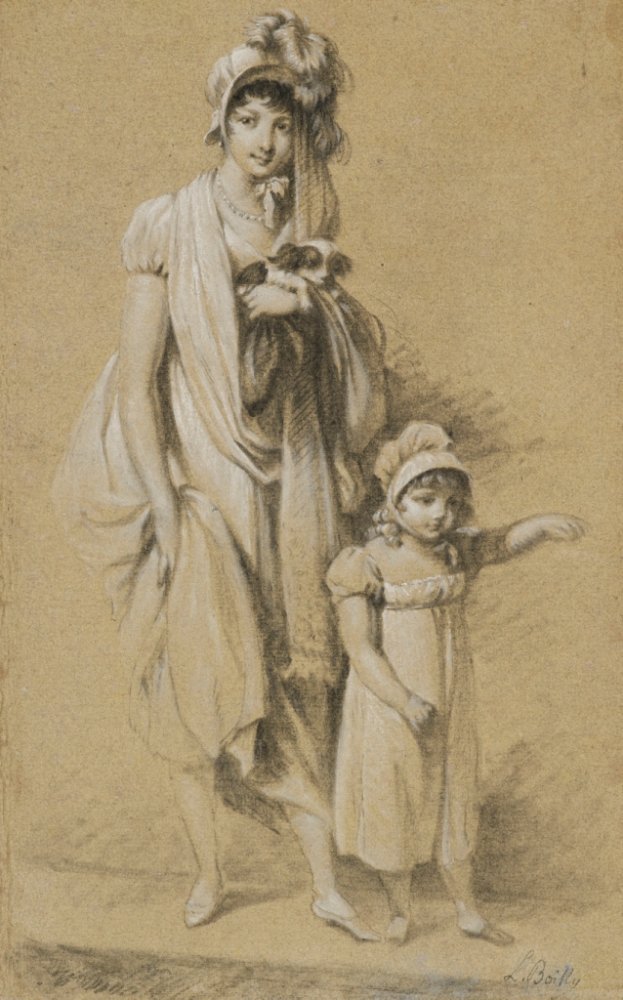 Young Woman with her Daughter, Young Man with his Son