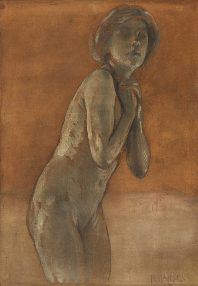 Study of  a Nude Woman Viewed from the Side for “Under the Branches”