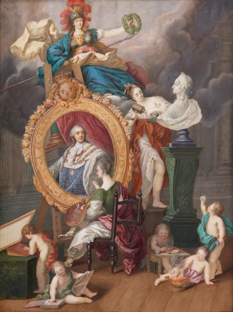 La Peinture sous les traits de Madame Du Barry peint le portrait de Louis XV
