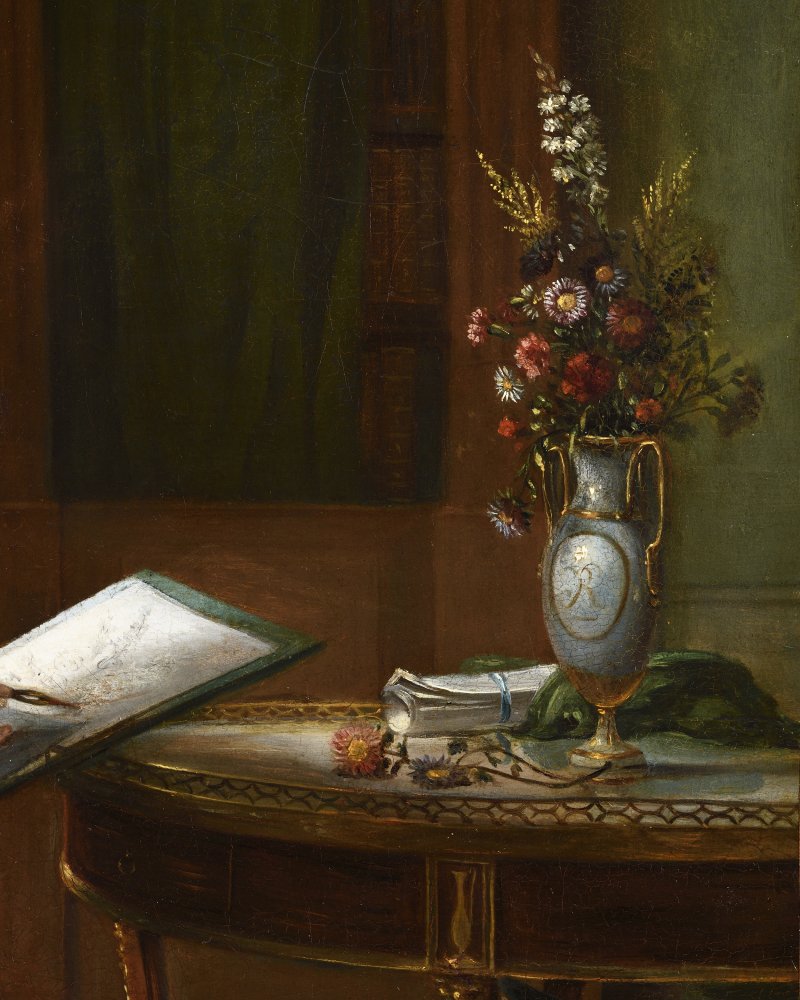 Woman Artist Giving a Drawing Lesson, presumed to be a Self-Portrait