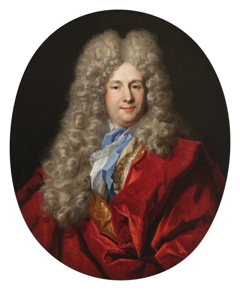 Portrait de gentilhomme au manteau de velours rouge et brocards d’or