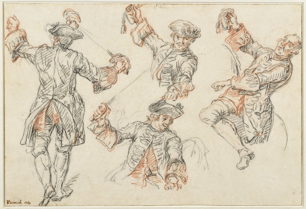 Étude de quatre cavaliers